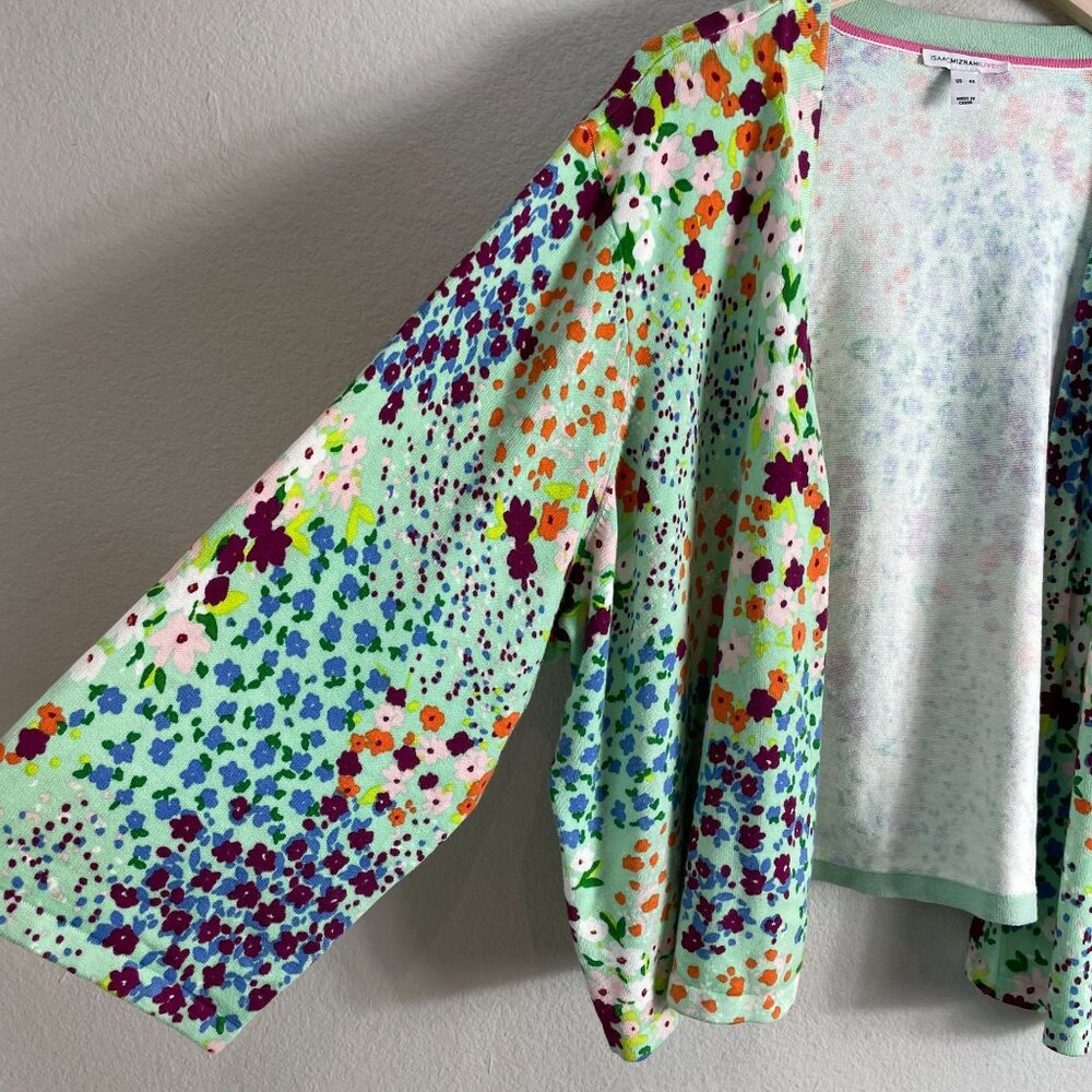 Isaac Mizrahi‎ Live! Womens Plus 4X Floral Open Cardigan Colorful Bolero Knit - Picture 12 of 12